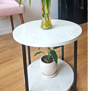 MESA DE CENTRO 2N MOD DOBLE "U" Ø50cm x H42cm